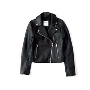 NWT Abercrombie faux leather motto jacket
